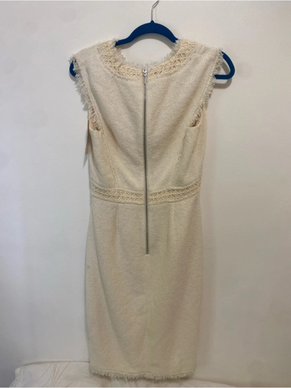 Rebecca Taylor Cream Lace-Trim Shift Dress